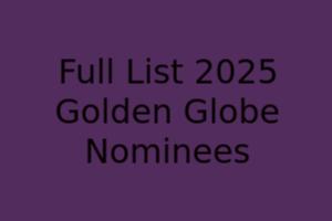 Full List 2025 Golden Globe Nominees