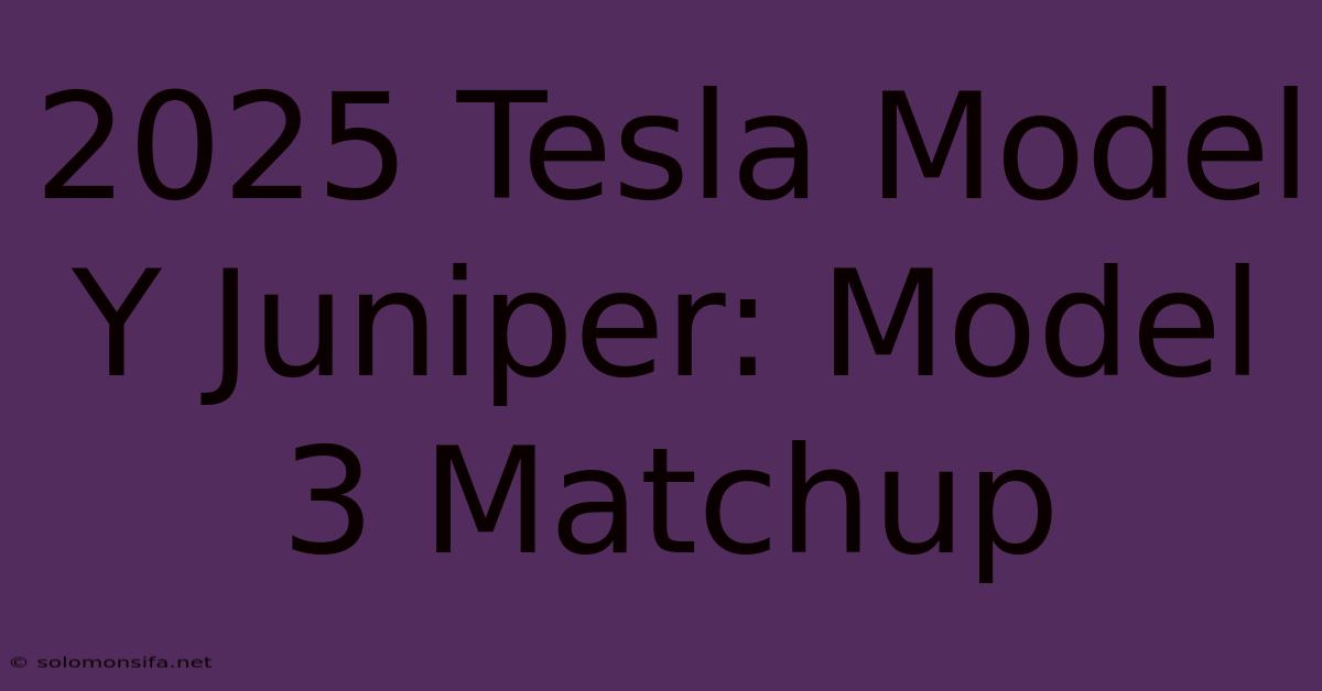 2025 Tesla Model Y Juniper: Model 3 Matchup