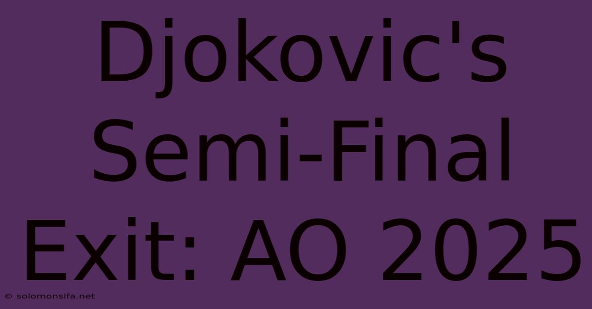 Djokovic's Semi-Final Exit: AO 2025