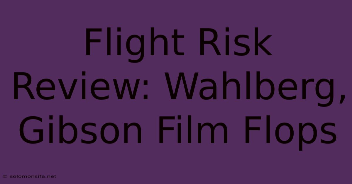 Flight Risk Review: Wahlberg, Gibson Film Flops