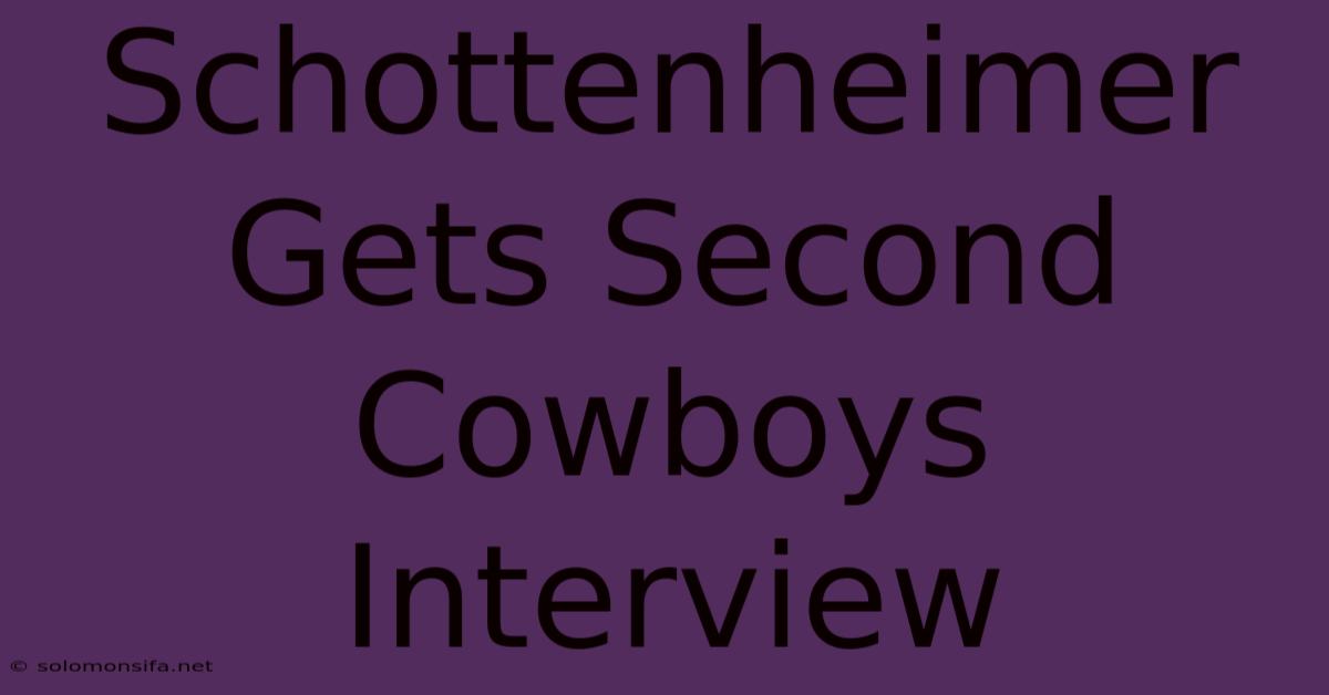 Schottenheimer Gets Second Cowboys Interview