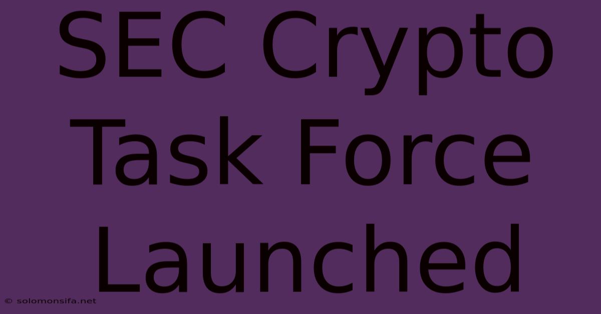 SEC Crypto Task Force Launched