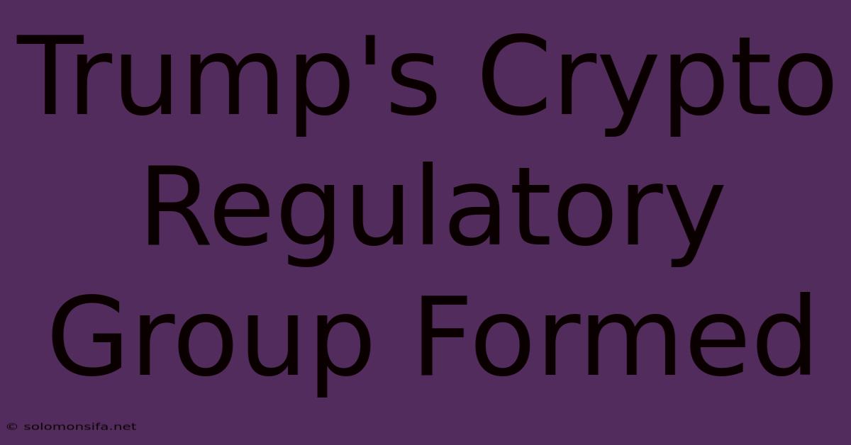 Trump's Crypto Regulatory Group Formed