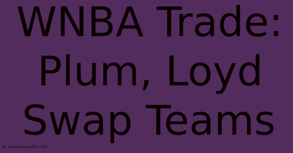 WNBA Trade: Plum, Loyd Swap Teams